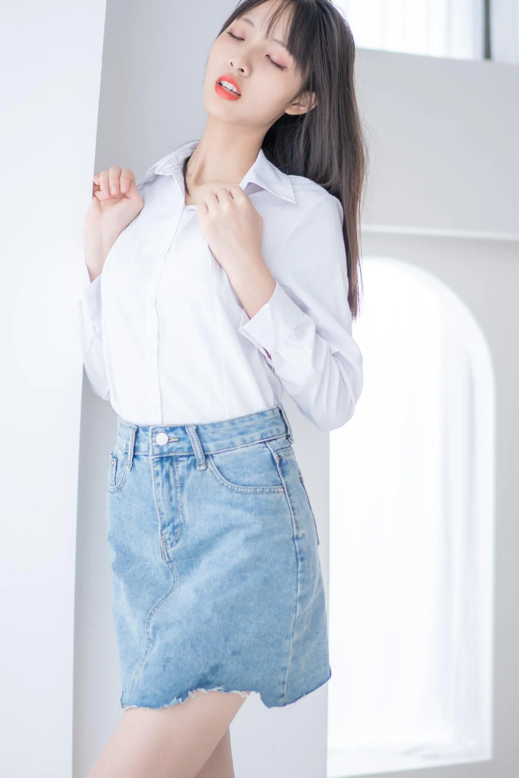 西瓜少女 NO.023 衬衫牛仔裙 [62P]插图5